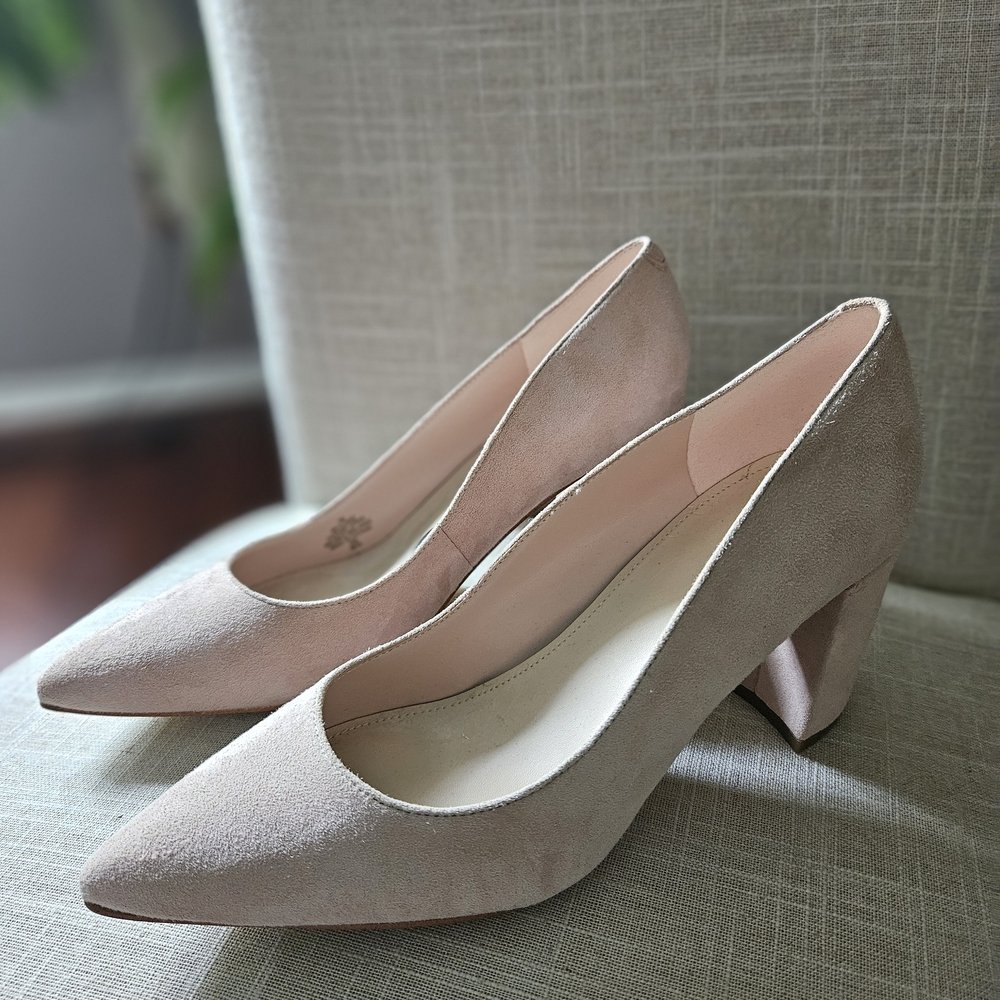 Marc Fisher Blush Suede Heels